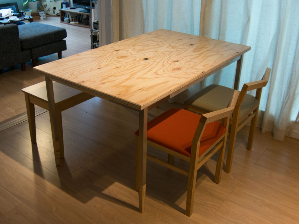 ラオス一枚板天板/天然無垢/ダイニングテーブルの+