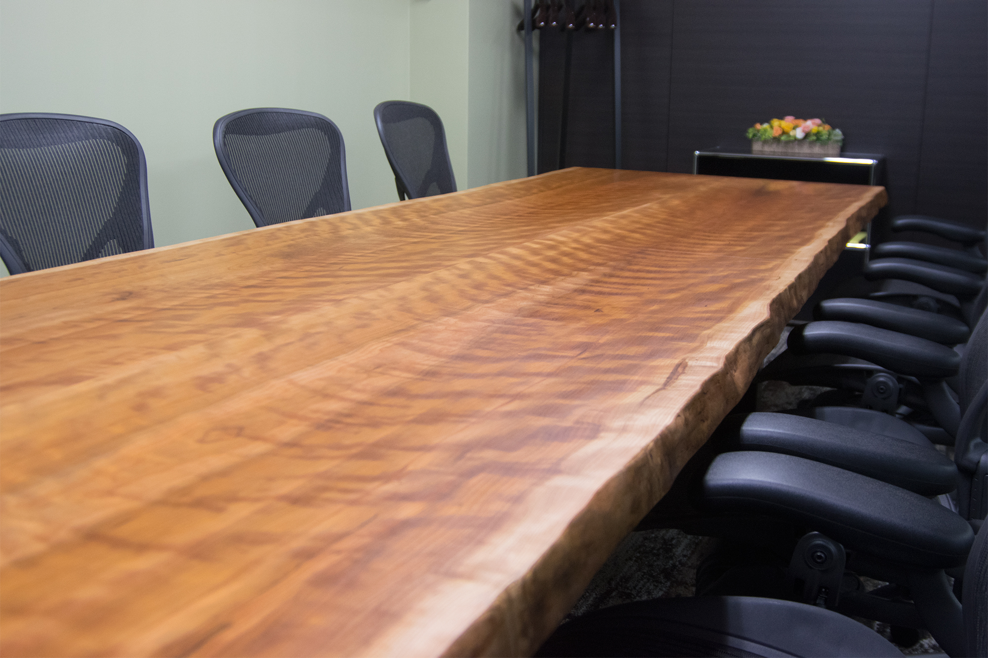 アメリカンブラックチェリー二枚接ぎ天板会議室用大テーブル　americancherry