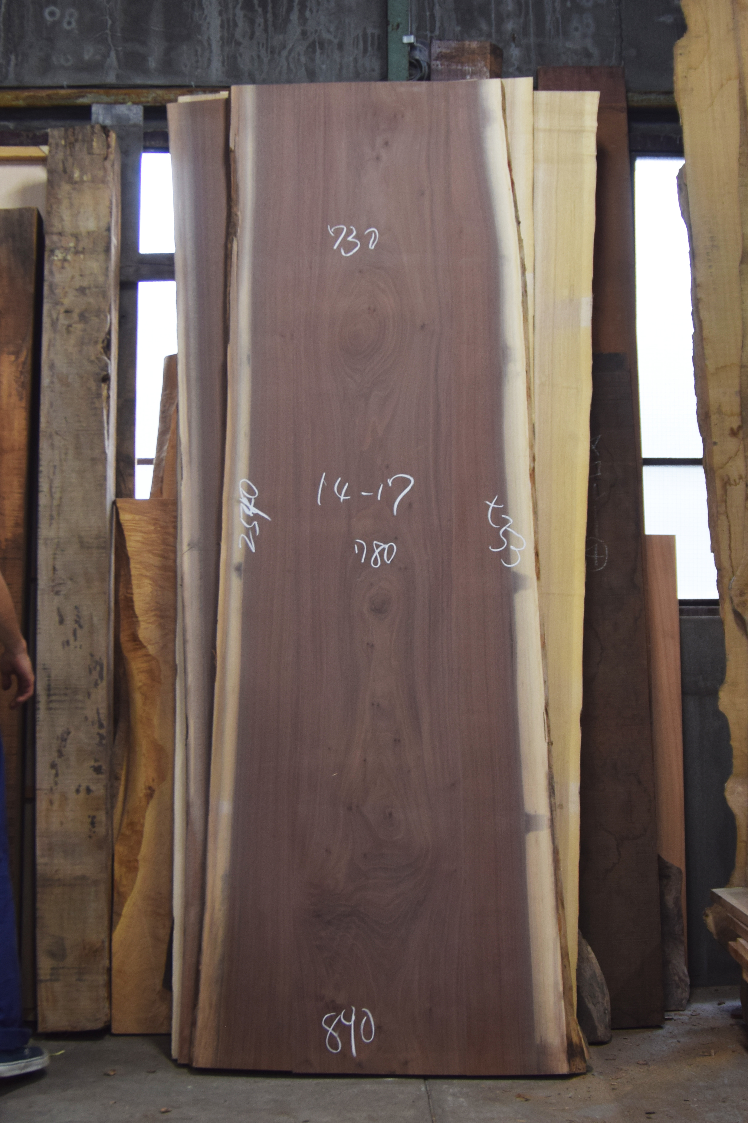 ウォールナット三枚接ぎ天板 N14-17