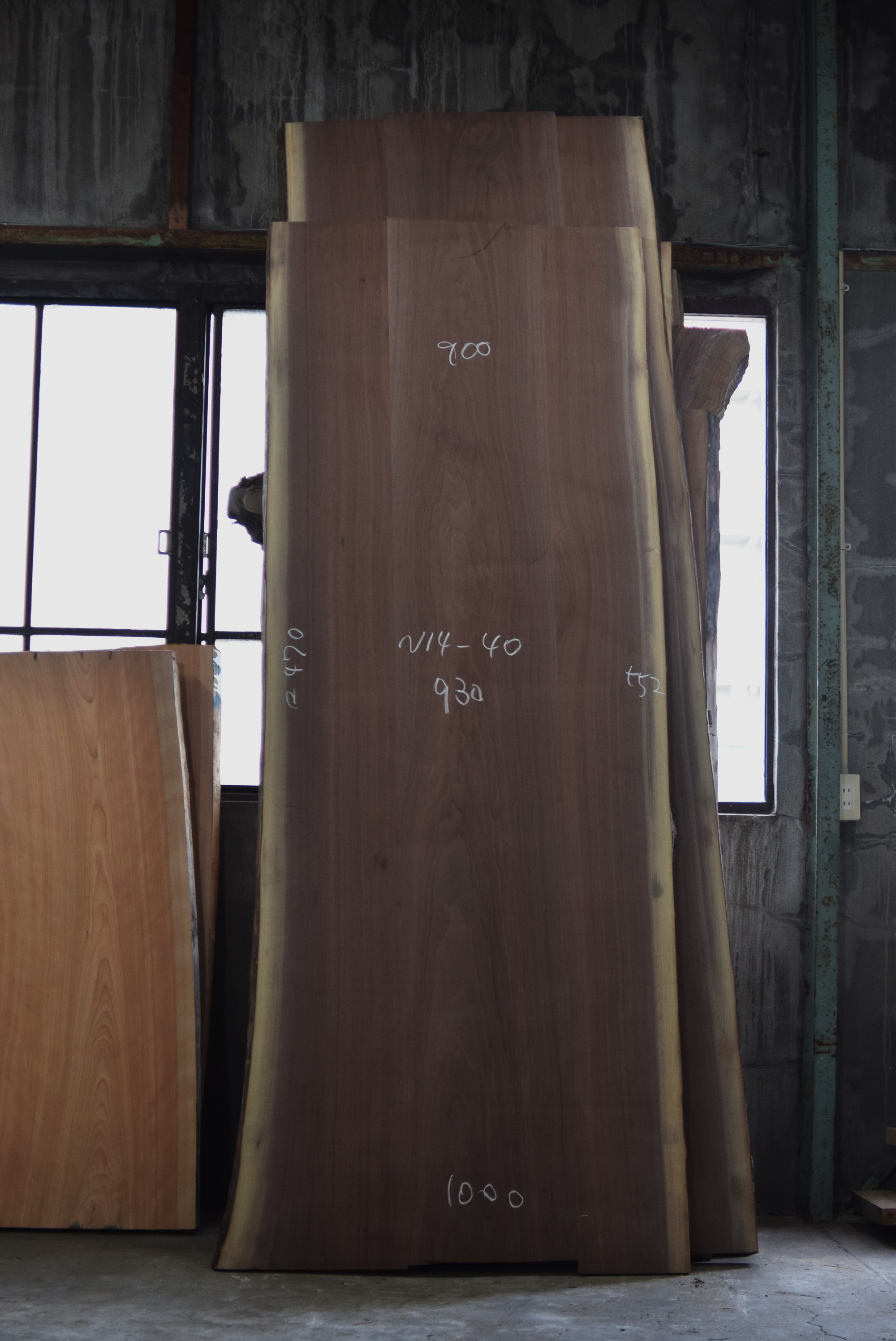 ウォールナット三枚接ぎ天板(N14-40)